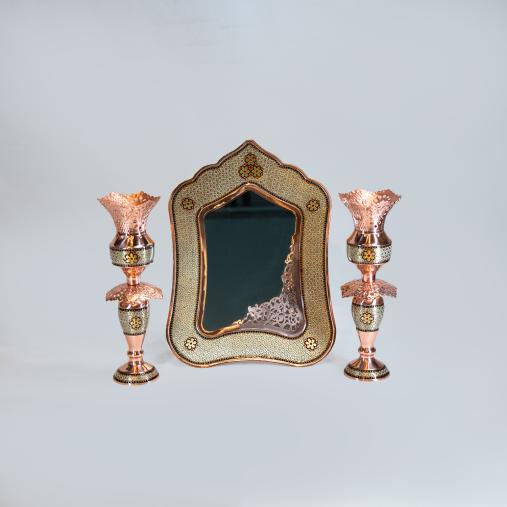 آیینه خاتم کاری سایز 40 و جفت لاله سایز 30