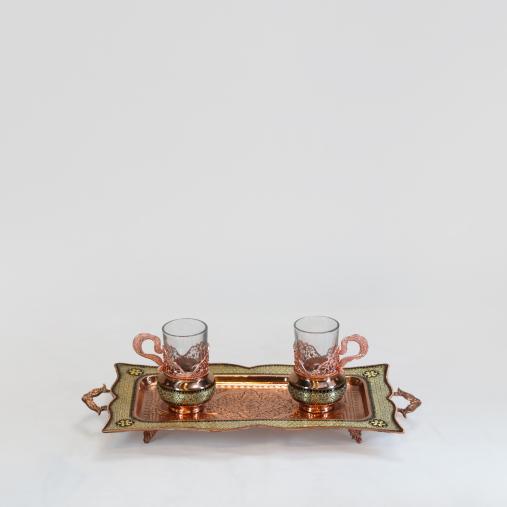 سینی چای خوری و یک جفت گالش vip خاتم کاری 