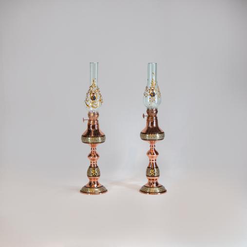 یک جفت چراغ نفتی خاتم کاری 25